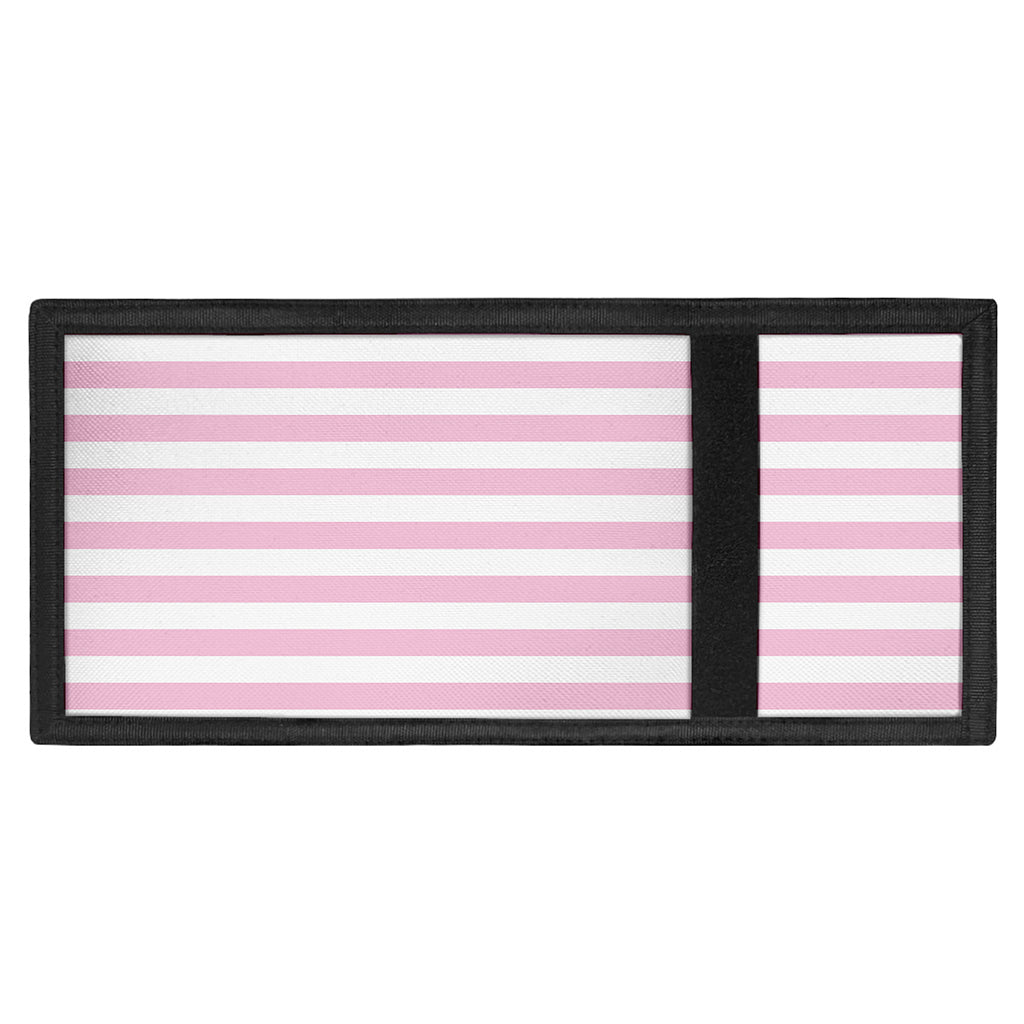 Pink And White Striped Pattern Print Trifold Wallet