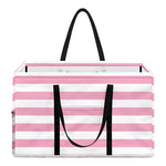 Pink And White Striped Pattern Print Utility Tote Bag
