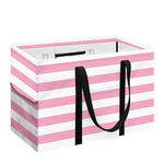 Pink And White Striped Pattern Print Utility Tote Bag