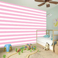 Pink And White Striped Pattern Print Wall Sticker