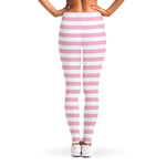 Pink And White Striped Pattern Print Women's Leggings