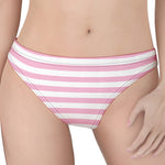 Pink And White Striped Pattern Print Women's Thong
