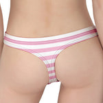 Pink And White Striped Pattern Print Women's Thong