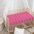 Pink And White Tartan Pattern Print Baby Crib Sheet