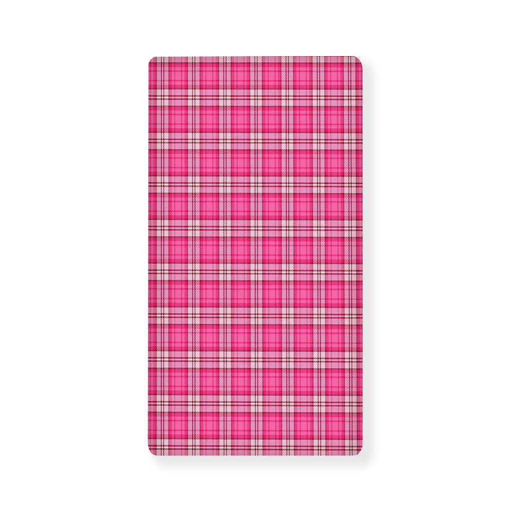 Pink And White Tartan Pattern Print Baby Crib Sheet