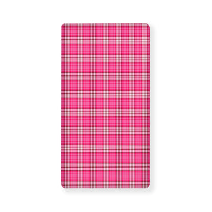 Pink And White Tartan Pattern Print Baby Crib Sheet