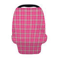 Pink And White Tartan Pattern Print Baby Seat Cover