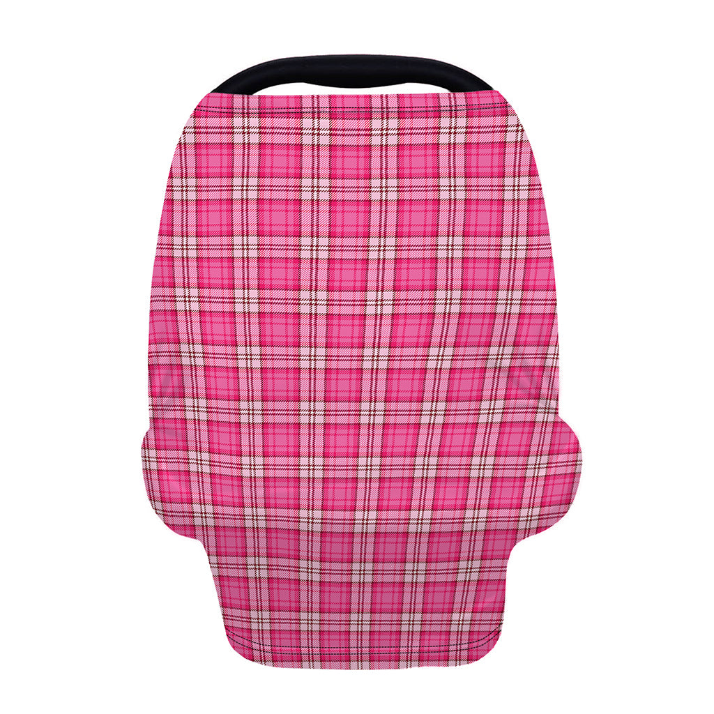 Pink And White Tartan Pattern Print Baby Seat Cover