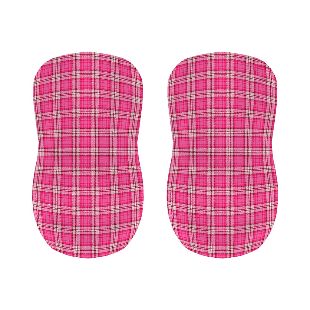 Pink And White Tartan Pattern Print Bar Stool Covers