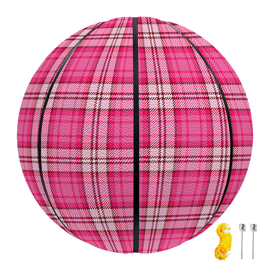 Pink And White Tartan Pattern Print Basketball