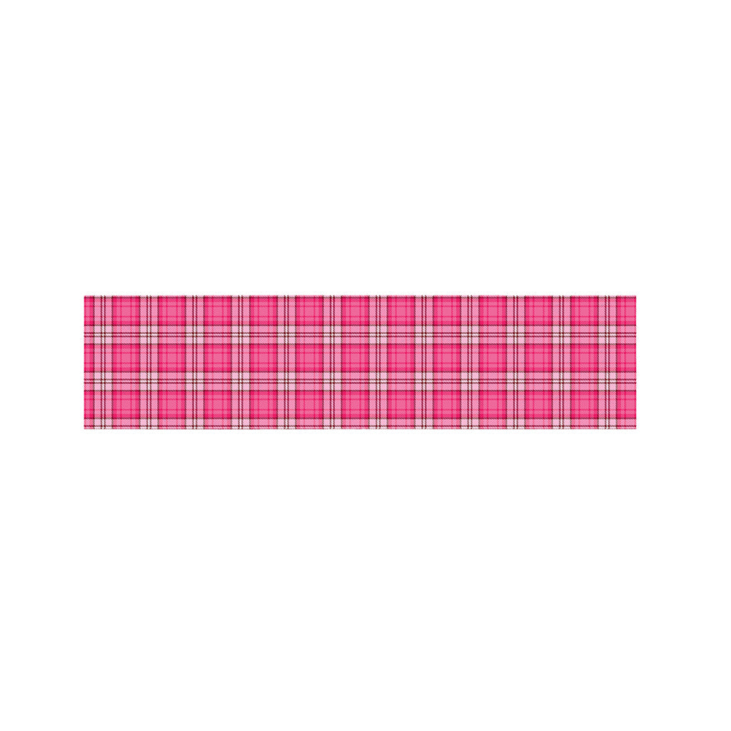 Pink And White Tartan Pattern Print Bed Runner