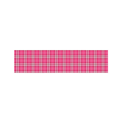 Pink And White Tartan Pattern Print Bed Runner