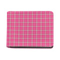 Pink And White Tartan Pattern Print Bifold Wallet