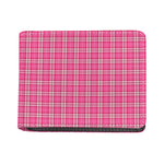 Pink And White Tartan Pattern Print Bifold Wallet