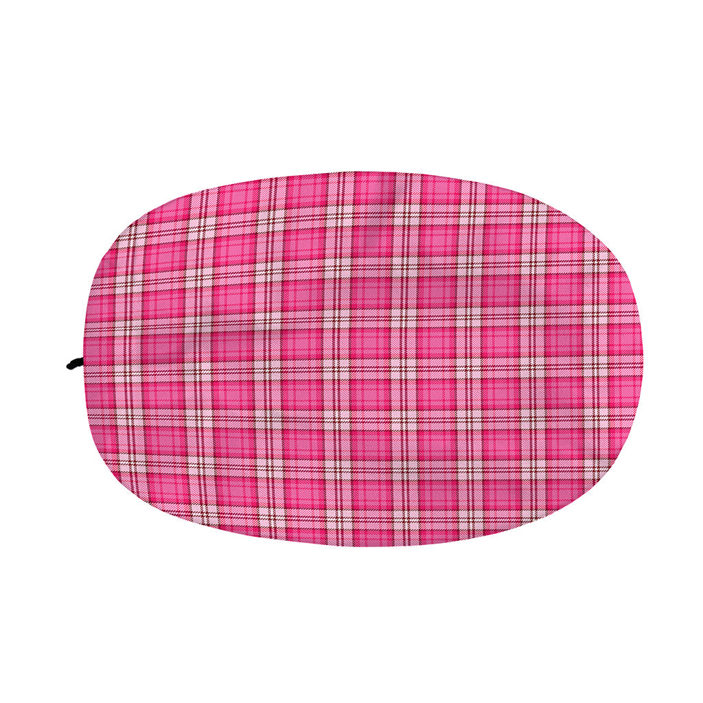 Pink And White Tartan Pattern Print Car Side Mirror Covers