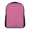 Pink And White Tartan Pattern Print Casual Backpack