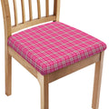 Pink And White Tartan Pattern Print Chair Cushion Cover