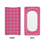 Pink And White Tartan Pattern Print Changing Pad Cover