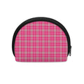 Pink And White Tartan Pattern Print Coin Purse