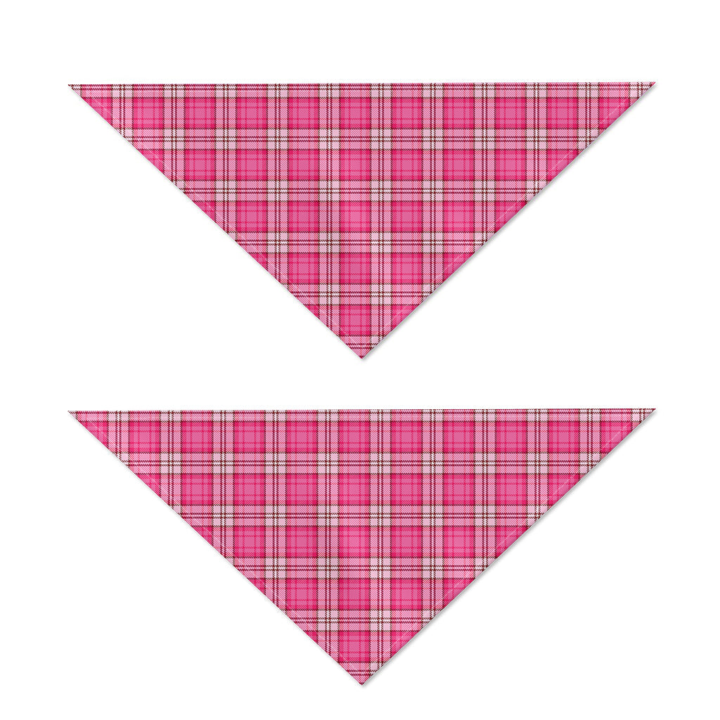 Pink And White Tartan Pattern Print Dog Bandana