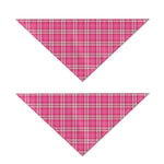 Pink And White Tartan Pattern Print Dog Bandana