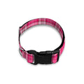 Pink And White Tartan Pattern Print Dog Collar