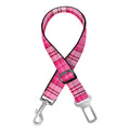Pink And White Tartan Pattern Print Dog Seat Belt