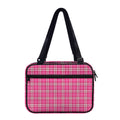 Pink And White Tartan Pattern Print Double Strap Bible Bag