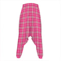 Pink And White Tartan Pattern Print Hammer Pants