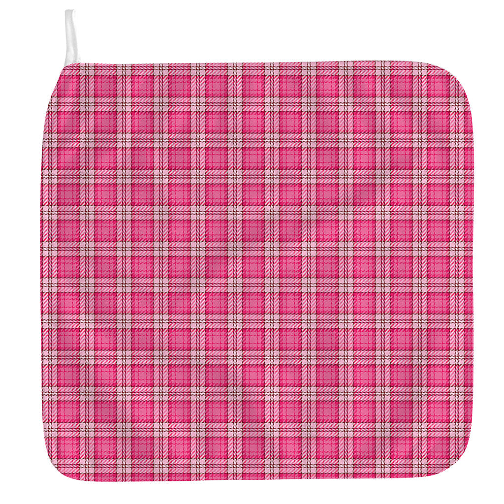 Pink And White Tartan Pattern Print Hand Towel