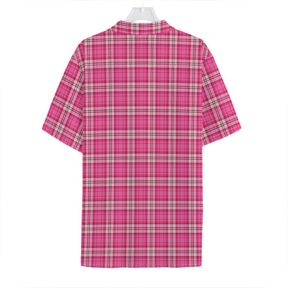 Pink And White Tartan Pattern Print Hawaiian Shirt
