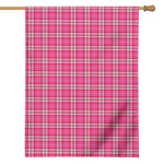 Pink And White Tartan Pattern Print House Flag