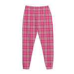 Pink And White Tartan Pattern Print Jogger Pants