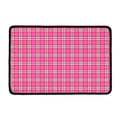 Pink And White Tartan Pattern Print Kitchen Mat