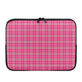 Pink And White Tartan Pattern Print Laptop Sleeve