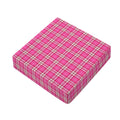 Pink And White Tartan Pattern Print Outdoor Seat Cushion Cover