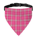 Pink And White Tartan Pattern Print Over The Collar Dog Bandana