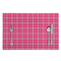 Pink And White Tartan Pattern Print Placemat