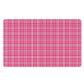 Pink And White Tartan Pattern Print Polyester Doormat