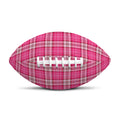 Pink And White Tartan Pattern Print Rugby Ball