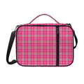 Pink And White Tartan Pattern Print Shoulder Strap Bible Bag