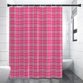 Pink And White Tartan Pattern Print Shower Curtain