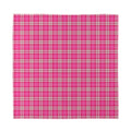 Pink And White Tartan Pattern Print Silk Bandana