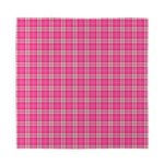 Pink And White Tartan Pattern Print Silk Bandana