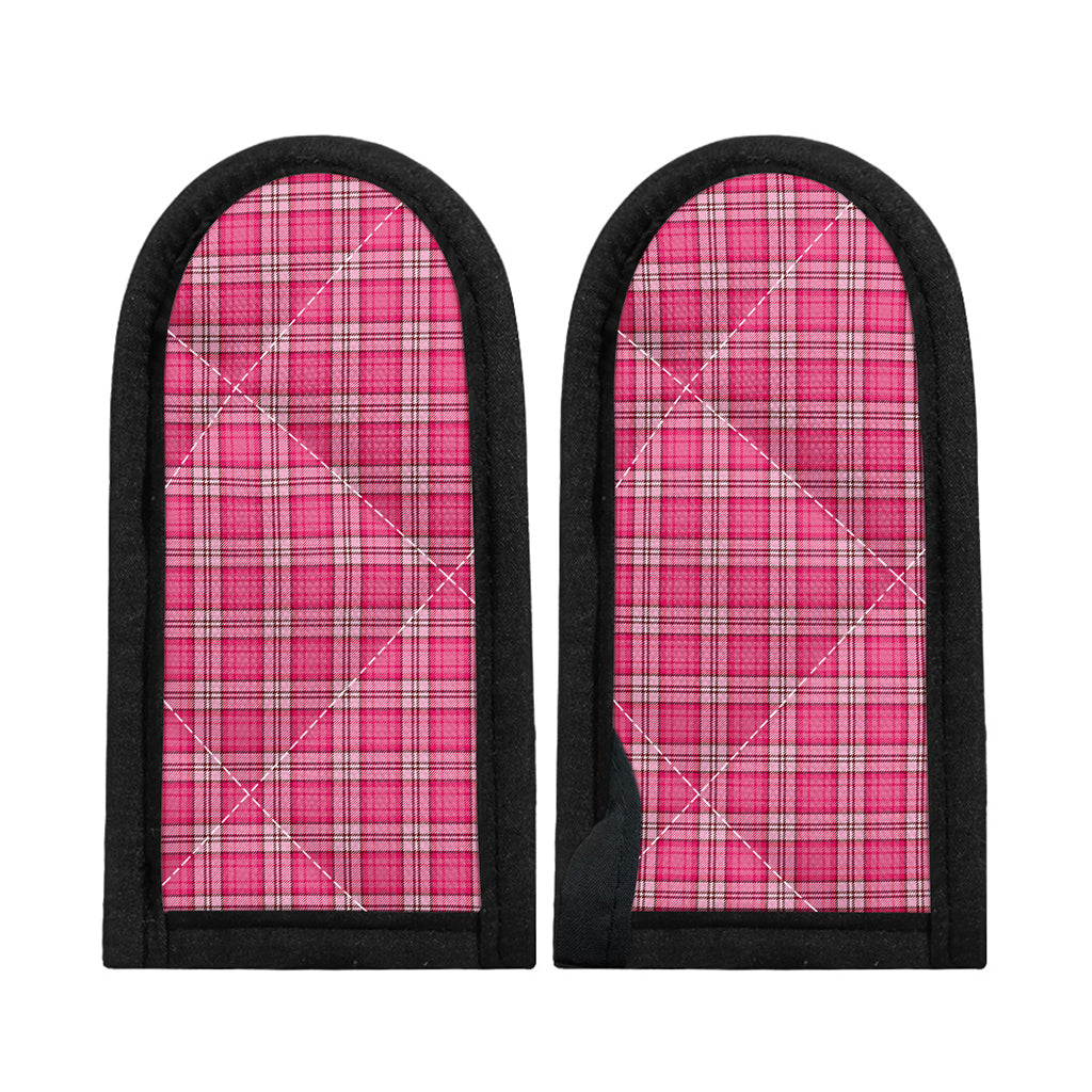 Pink And White Tartan Pattern Print Skillet Handle Cover