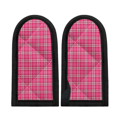 Pink And White Tartan Pattern Print Skillet Handle Cover