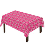 Pink And White Tartan Pattern Print Tablecloth