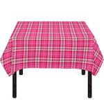 Pink And White Tartan Pattern Print Tablecloth