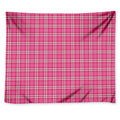 Pink And White Tartan Pattern Print Tapestry