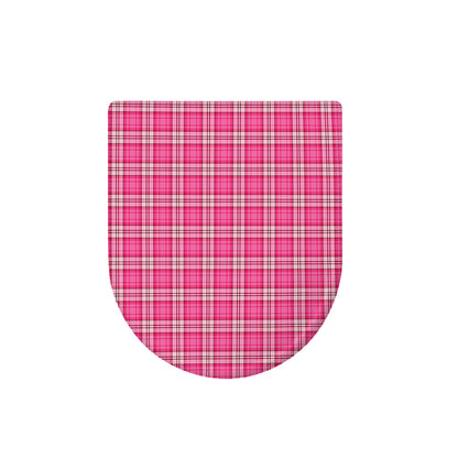 Pink And White Tartan Pattern Print Toilet Lid Cover